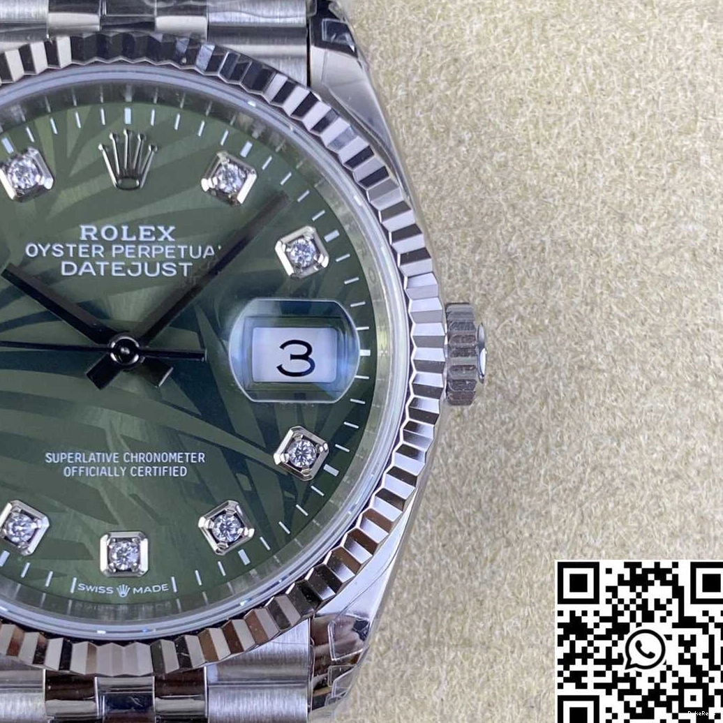 Dial Diamond Rolex Green Hourmarker M126234 Steel Factory Clean Datejust Motif 36MM Stainless 0520